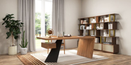 Cabstract Modern Vintage Distressed Office Desk Writing Desk with Drawer Computer Desk (160 cm) - thumbnail 5