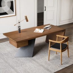 Cabstract Modern Vintage Distressed Office Desk Writing Desk with Drawer Computer Desk (160 cm) - thumbnail 2
