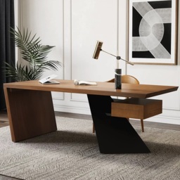 Cabstract Modern Vintage Distressed Office Desk Writing Desk with Drawer Computer Desk (160 cm) - thumbnail 1