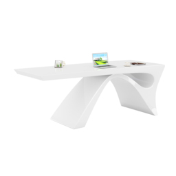 "71"" Modern White Computer Desk Rectangular Executive & Reclining Leather Office Chair" - thumbnail 6
