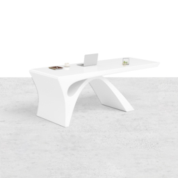 "71"" Modern White Computer Desk Rectangular Executive & Reclining Leather Office Chair" - thumbnail 5