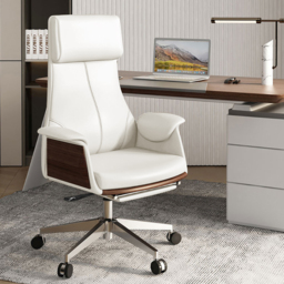 "71"" Modern White Computer Desk Rectangular Executive & Reclining Leather Office Chair" - thumbnail 8