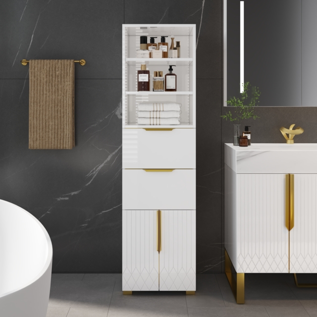 Aro 149 cm Freestanding Bathroom Storage Cabinet with Shelves, Drawers & Doors - image 1