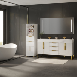 Aro 149 cm Freestanding Bathroom Storage Cabinet with Shelves, Drawers & Doors - thumbnail 5