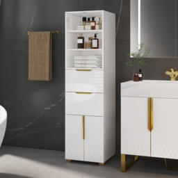 Aro 149 cm Freestanding Bathroom Storage Cabinet with Shelves, Drawers & Doors - thumbnail 2