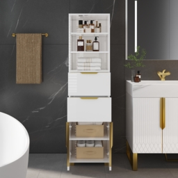 Aro 149 cm Freestanding Bathroom Storage Cabinet with Shelves, Drawers & Doors - thumbnail 4