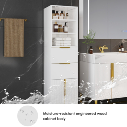 Aro 149 cm Freestanding Bathroom Storage Cabinet with Shelves, Drawers & Doors - thumbnail 8