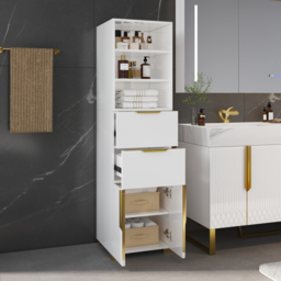 Aro 149 cm Freestanding Bathroom Storage Cabinet with Shelves, Drawers & Doors - thumbnail 3