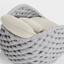 Cocaro Garden Aluminium & Rope Weave Lounge Chair in Grey & White - thumbnail 7