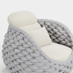 Cocaro Garden Aluminium & Rope Weave Lounge Chair in Grey & White - thumbnail 8