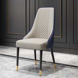Modern Dining Chairs Set of 8 Faux Leather High Back with Upholstered Blue Dining Room Chairs - thumbnail 9