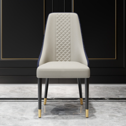 Modern Dining Chairs Set of 8 Faux Leather High Back with Upholstered Blue Dining Room Chairs - thumbnail 8