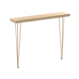 1000mm Rustic Narrow Rectangular Console Table with Wooden Top & Metal Hairpin Legs - thumbnail 7