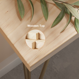 1000mm Rustic Narrow Rectangular Console Table with Wooden Top & Metal Hairpin Legs - thumbnail 9