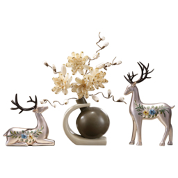 Creative Silver Deer Decoration Artificial Flower Set Golden Artificial Flowers in Vase - thumbnail 8