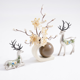 Creative Silver Deer Decoration Artificial Flower Set Golden Artificial Flowers in Vase - thumbnail 9