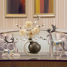 Creative Silver Deer Decoration Artificial Flower Set Golden Artificial Flowers in Vase - thumbnail 4