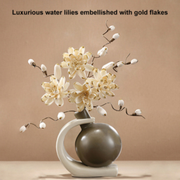 Creative Silver Deer Decoration Artificial Flower Set Golden Artificial Flowers in Vase - thumbnail 7