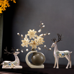 Creative Silver Deer Decoration Artificial Flower Set Golden Artificial Flowers in Vase - thumbnail 6
