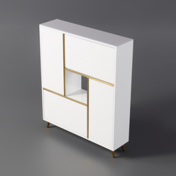 White Modern Shoe Storage Cabinet 17-Pair 2 Doors with Shelves & Pull-Down Drawers - thumbnail 9