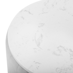 Sintered Stone Top 3-Drawer Round Velvet Nightstand Set of 2 - thumbnail 5