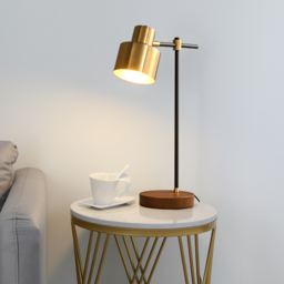 Modern Table Lamp with Wireless Charger USB 1-Light Desktop Touch Lamp in Black & Gold - thumbnail 5