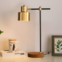 Modern Table Lamp with Wireless Charger USB 1-Light Desktop Touch Lamp in Black & Gold - thumbnail 2