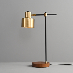 Modern Table Lamp with Wireless Charger USB 1-Light Desktop Touch Lamp in Black & Gold - thumbnail 9