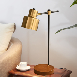 Modern Table Lamp with Wireless Charger USB 1-Light Desktop Touch Lamp in Black & Gold - thumbnail 3