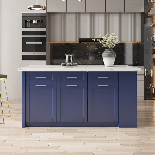 1830 mm Large Blue Kitchen Island with Storage Modern Kitchen Cabinet - image 1