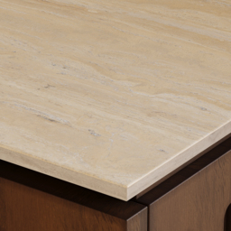 Florva Modern 47” Ash Wood 6 Drawer Dresser with Faux Travertine Sintered Stone Top - thumbnail 9