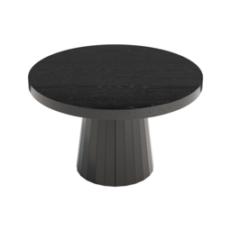 Japandi 100 – 140 cm  Extendable Dining Table for 6 Person Black Oval & Round Wood Table Pedestal - thumbnail 8