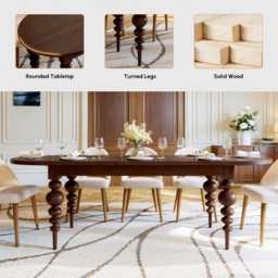 2000mm-2400mm Mid-Century Oval Extendable Dining Table Walnut Seats 6-10 People - thumbnail 7