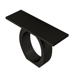 1000mm Modern Black Console Table with Circle Base Rectangular Entryway Table - thumbnail 7