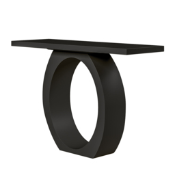 1000mm Modern Black Console Table with Circle Base Rectangular Entryway Table - thumbnail 8