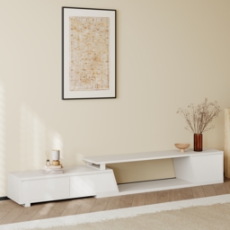 Fero Mid-Century Extendable TV Stand & Block Coffee Table Set - thumbnail 4