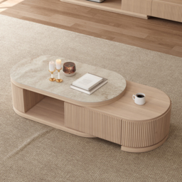 Velar 120 - 170 cm Extendable Coffee Table with Sintered Stone Top and Storage - thumbnail 5