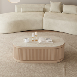 Velar 120 - 170 cm Extendable Coffee Table with Sintered Stone Top and Storage - thumbnail 4