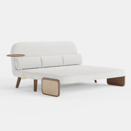 Mid-Century Modern Rattan Daybed Sofa Bed Convertible Sleeper Lounge Chair Folding - thumbnail 6