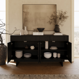1530mm Mid Century Modern Sideboard Wooden Buffet with Storage - thumbnail 6