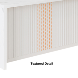 180 cm Large White Kitchen Island with Storage Kitchen Cabinet Marble Veneered Top - thumbnail 6