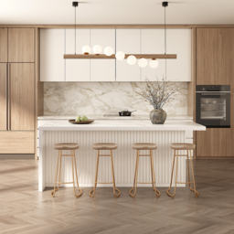 180 cm Large White Kitchen Island with Storage Kitchen Cabinet Marble Veneered Top - thumbnail 8