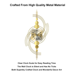 1000mm 3D Modern Metal Oversized Wall Clock with Golden Geometric Frame for Living Room - thumbnail 7