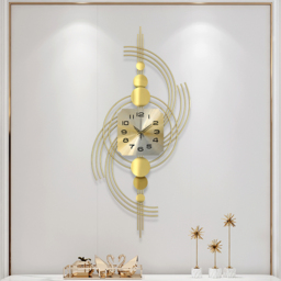 1000mm 3D Modern Metal Oversized Wall Clock with Golden Geometric Frame for Living Room - thumbnail 3