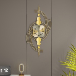 1000mm 3D Modern Metal Oversized Wall Clock with Golden Geometric Frame for Living Room - thumbnail 4