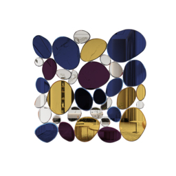 800mm Large Abstract Irregular Colorful Pebble Wall Mirror Decor Art Living Room Bedroom - thumbnail 7