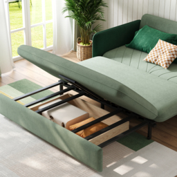 135 cm Full Sleeper Sofa Green Upholstered Convertible Sofa Bed - thumbnail 5
