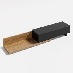 Rectangle Wood Extendable TV Stand Black and Walnut Floor Media Console with 3 Drawers - thumbnail 6