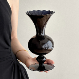 Modern Rose Artificial Flowers Elegant Artificial Rose Bouquet in Black Vase - thumbnail 7