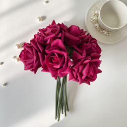 Modern Rose Artificial Flowers Elegant Artificial Rose Bouquet in Black Vase - thumbnail 5